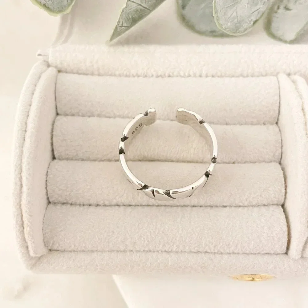 925 Sterling Silver Modern Ring Band Irregular Ring Abstract Modern Ring Band